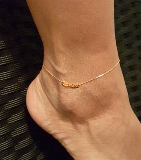 Sterling Silver Or Real 14k Gold Personalized Anklet Gold Anklet