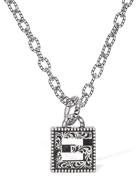 Gucci 60cm G Cube Necklace In Silver Metallic For Men Lyst