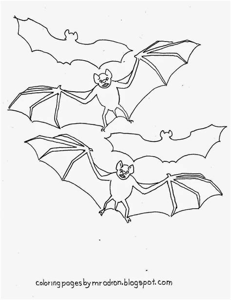 Coloring Pages for Kids by Mr. Adron: Free Printable Vampire Bat