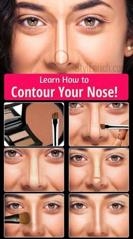Hacks tips tricks to make nose look smaller with contouring & highlighting; Trendy hair highlights techniques tutorials how to contour 49 ideas | Nose makeup, Makeup secret ...