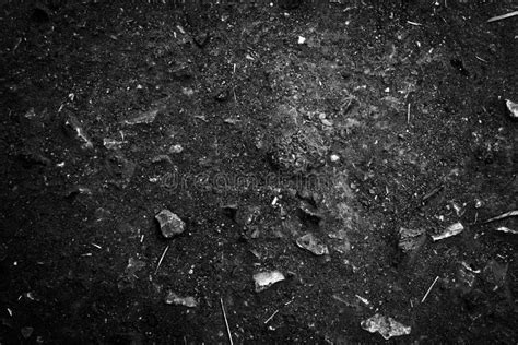 Soil Dark Ground Surface Top View Texture And Background Stock Image
