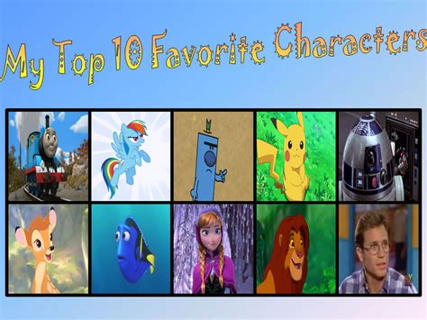 My Top 10 Favourite Characters Of All Time By Thetrainmrmenponyfan On