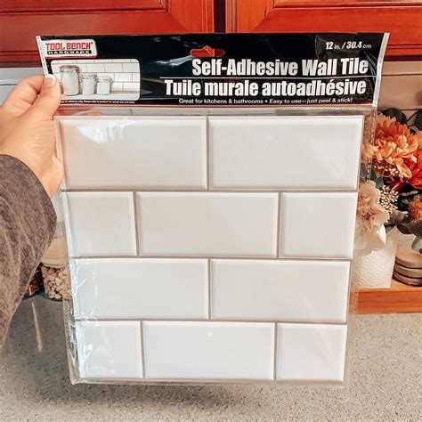 Dollar Tree Peel and Stick Subway Tiles Painting Tile Backsplash, Diy