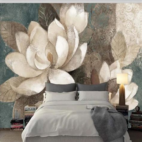3d Vintage Magnolia Flower Wallpaper Murals For Living Room Home Wall