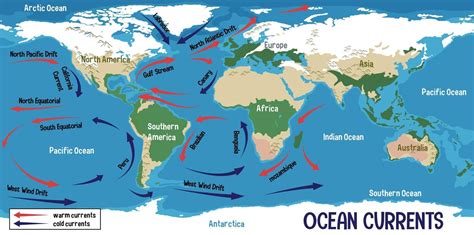 Ocean Currents On World Map Background 2882421 Vector Art At Vecteezy
