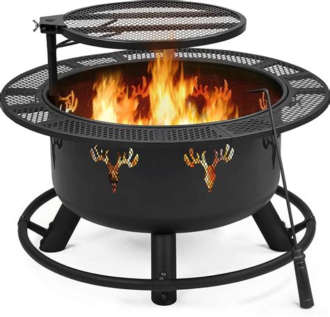 Amazon Com Yaheetech In Fire Pit Outdoor Wood Burning Firepits Outdoor Fireplace With