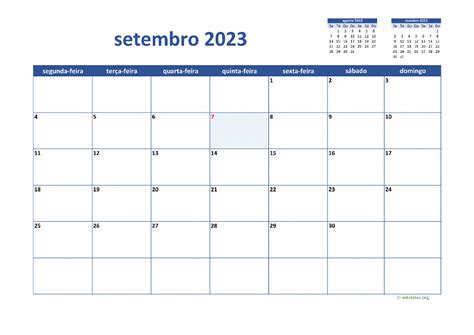 Calendario 2023 Setembro Imprimir