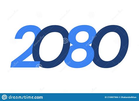 2080 Happy New Year Logo Design New Year 2080 Modern Design Isolated