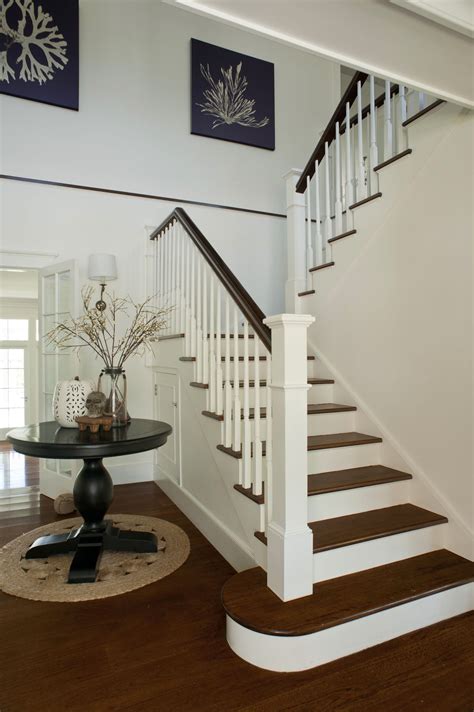 Hamptons Style Staircase Made By Genneral Staircase Photo Credit