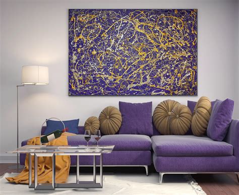 Irena Orlov Purple Jewel Jackson Pollock Inspired Gestural
