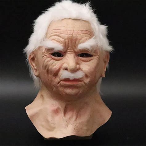 Cosplay Rubber Old Man Mask Realistic Scary Latex Mask Horror Headgear Cosplay Props For Adult