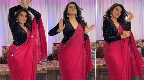 Akshara Singh Hot Video भोजपुरी एक्ट्रेस अक्षरा सिंह ने लाल साड़ी पहनकर बादशाह के गाने पर लगाए