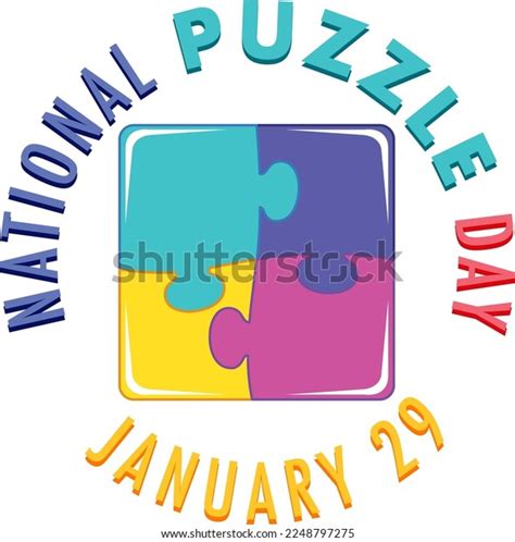 National Puzzle Day Banner Illustration Stock Vector Royalty Free