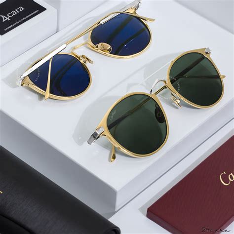 Cartier Rectangular 50mm Green Titanium Unisex Sunglasses 24cara