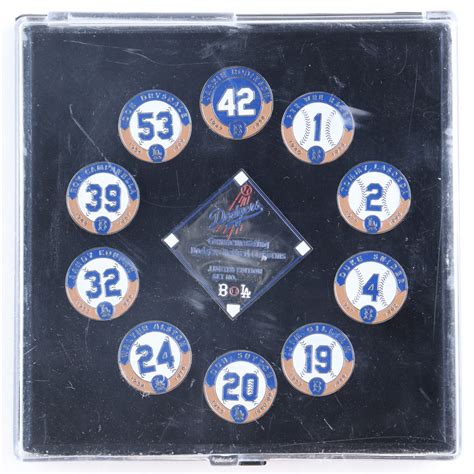 Dodgers Retired Jersey Numbers Le Commemorative 10 Pin Set With Case