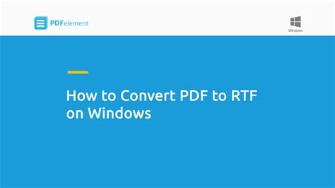 How To Convert Pdf To Rtf On Windows Youtube