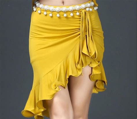 Adults Sexy Belly Dance Costume Waves Side Slit Skirt Women Dancewear