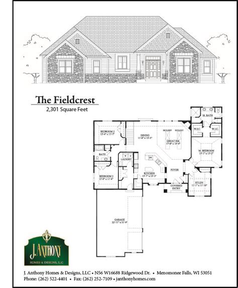 The Fieldcrest Floor Plan By J Anthony Homes House Design Ridgewood