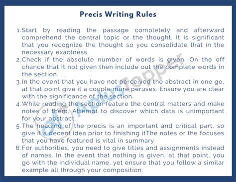 Precis Writing How To Write Precis Uses Rules And Example Of Precis