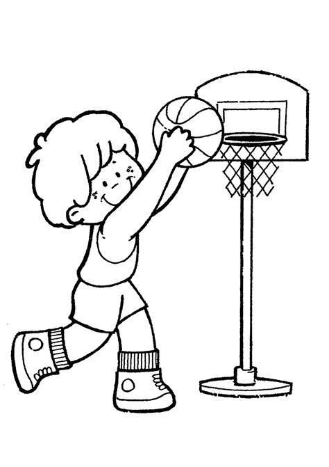 Going Basketball Ball Playing Basketball Coloring Page