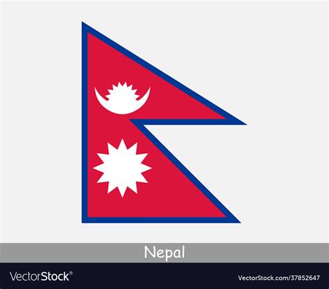 Nepal Nepalese National Country Flag Banner Icon Vector Image
