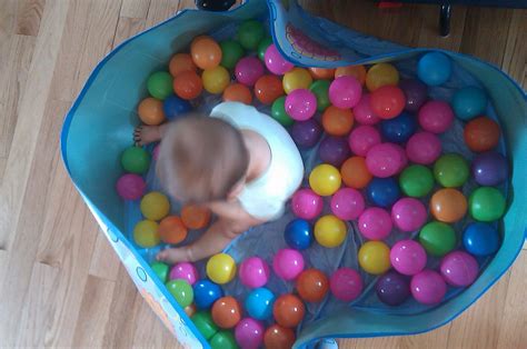 Easy Sensory Idea Inflatable Swimming Pool Filled With Plastic Balls