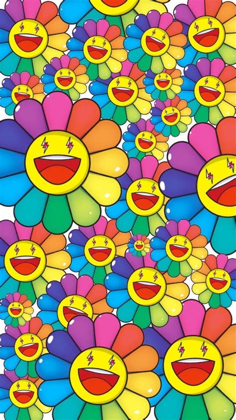 Wallpaper iphone cute aesthetic iphone wallpaper flower wallpaper cool wallpaper aesthetic wallpapers wallpaper backgrounds superflat takashi takashi murakami prints murakami flower hype wallpaper stuffed toys blue flowers home goods cushions wallpapers artists. Takashi Murakami Flower | Murakami flower, Trippy iphone ...
