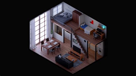 Isometric Little Apartment Finished Projects Blender Artists Community