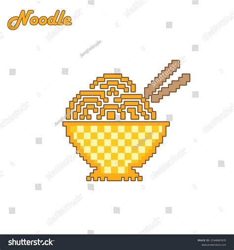 Pixel Art Noodle On White Background Stock Vector Royalty Free