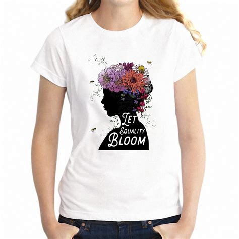 Women S T Shirt Let Equality Bloom Feminism Feminist Girl S Tee In T