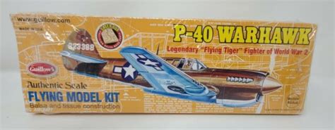 Guillows P 40 Warhawk Ww2 Fighter Balsa Airplane Model Kit 501 For