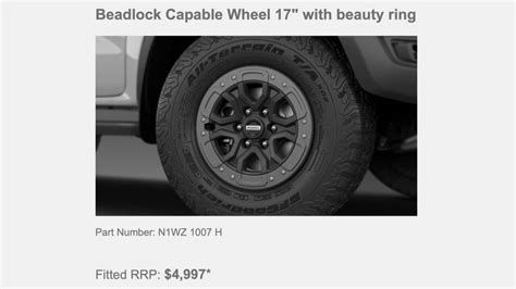 2023 Ford Ranger Raptor Beadlock Wheel Prices Announced Drive