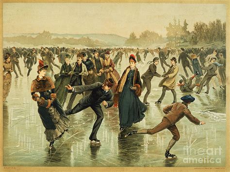 Ice Skating C1886 Painting By Granger