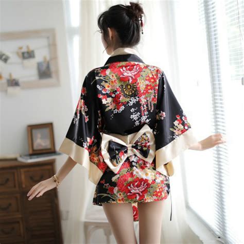 Ladies Sexy Lingerie Japanese Kimono Cosplay Sexy Pajamas Set From