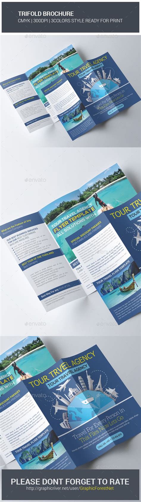 Thailand Tour Travel Tri Fold Brochure Template Psd Trifold Brochure