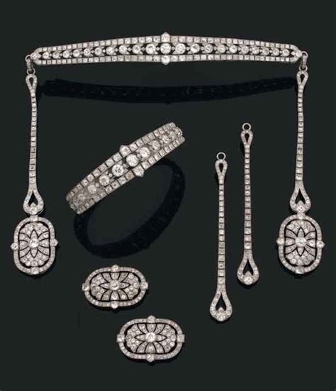 Cartier A Rare Belle Epoque Gold Platinum And Diamond Parure Circa