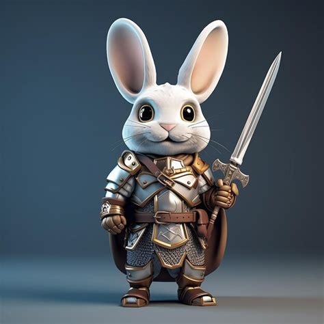 Premium Photo | Embark on an Epic Quest with a 3D Cartoon Rabbit