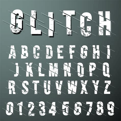 Glitch font alphabet template on dark background - Download Free ...