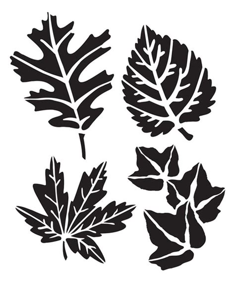 More Leaves Stencil Set Of Three Leaf Stencil Stencils Silhouette