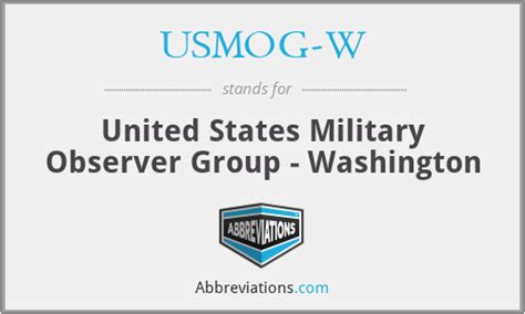 Usmog W United States Military Observer Group Washington