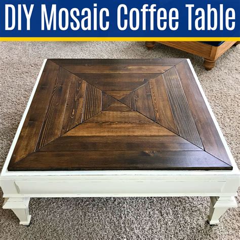 DIY Coffee Table Makeover With A Cool Mosaic Wood Pattern: Steps and