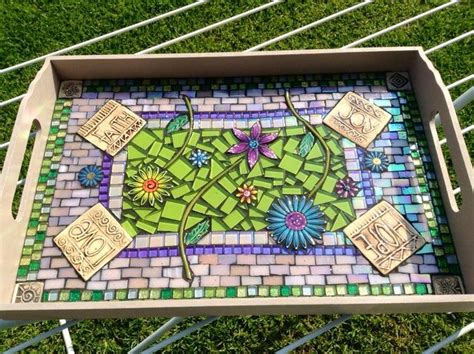 How To Make A Mosaic Tray Mosaic Crafts Mosaic Tray Mosaic