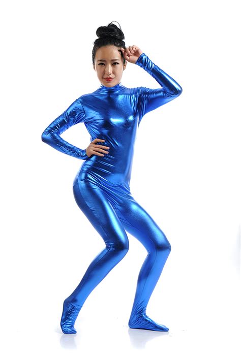 Shiny Blue Fashion Zentai Catsuit Girl [16062156] 25 99 Superhero Costumes Online Store
