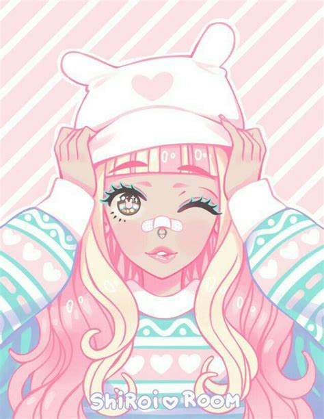 Download Pastel Pink Aesthetic Anime Girl Winking Wallpaper Wallpapers Com