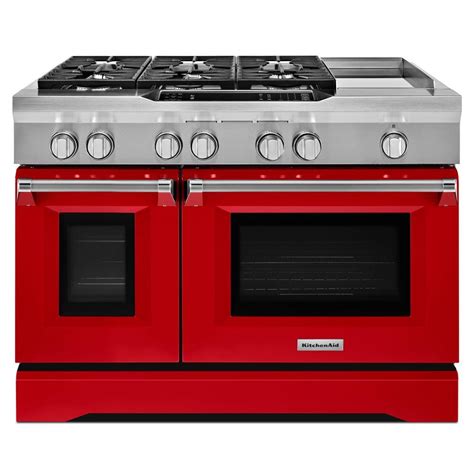 Kitchenaid 48 In 63 Cu Ft Dual Fuel Range Double Oven With