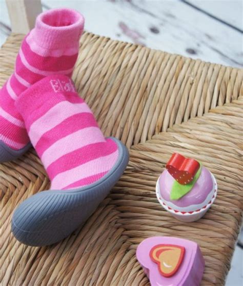 Order Your Little One Some Pink Stripe Sock Shoes From Sling Spot Today