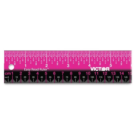 Victor Stainless Steel Dual Color Easy Read Ruler 12 Length 14 1