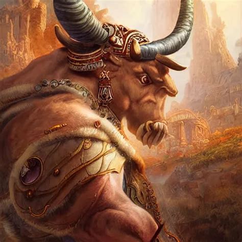 Digital Painting Of A Minotaur As A High Priest By Stable Diffusion