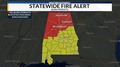 Effective Immediately Statewide Fire Alert Reinstated For Alabama