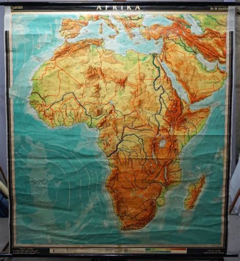 Vintage Rollable Map Wall Chart Poster Africa 20599 Picclick